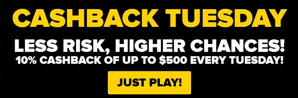 Live Casino Cashback 10% up to $500 every Tuesday in Betfinal.