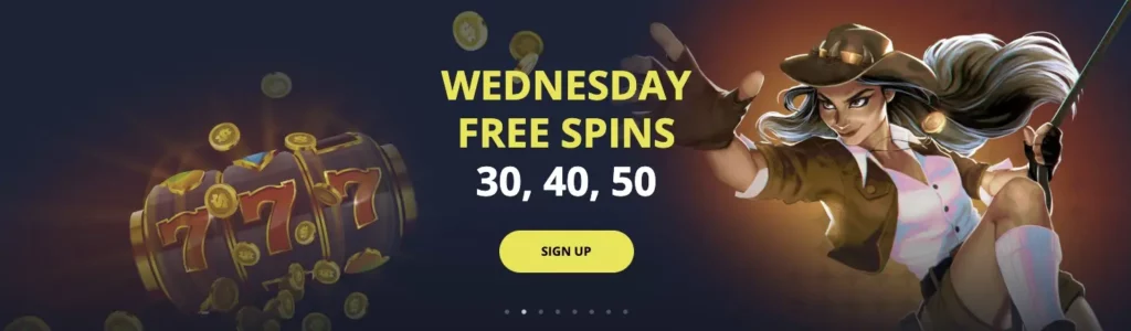 Wednesday Free spins on Casino Goldenstar