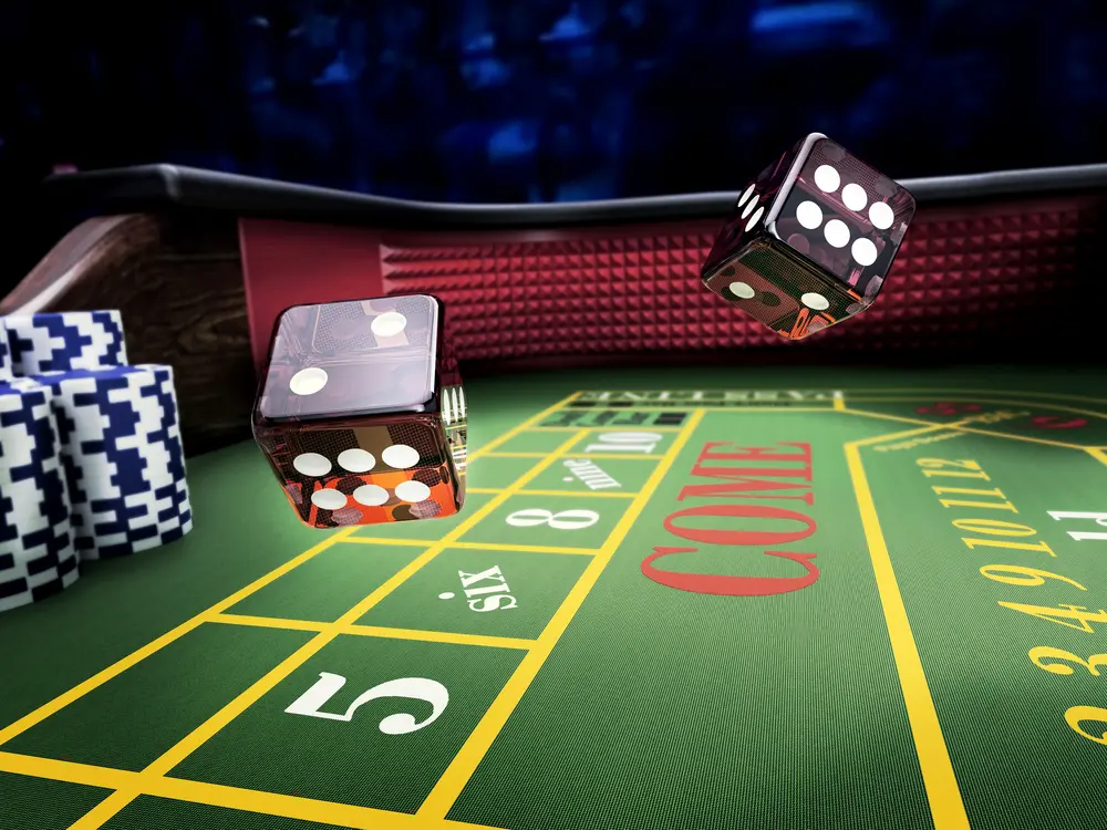 Dices thrown in Online Casino Craps.