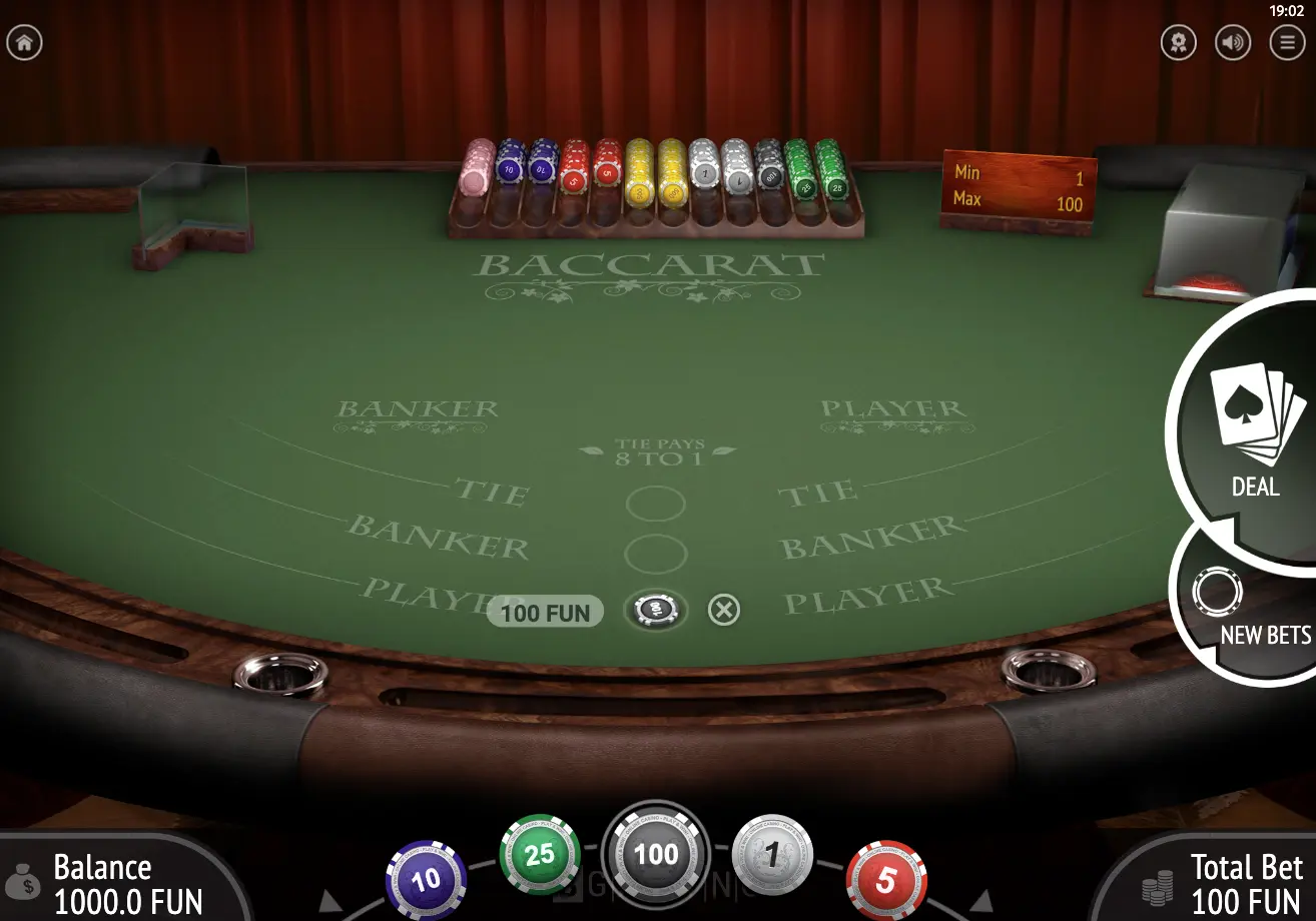 Online Electronic Baccarat from Bgaming virtual table.