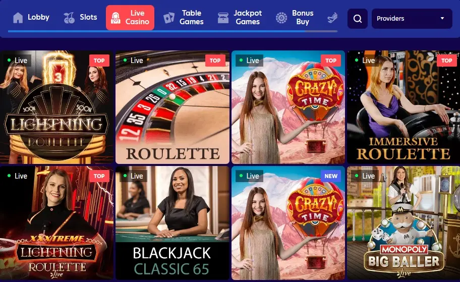 Live lobby casino Evospin