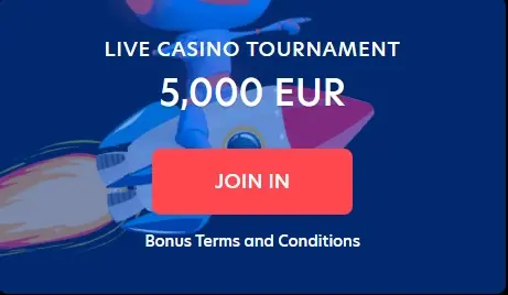 Live casino tournament on Evospin