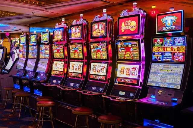 Favourite slot machines in a casino.