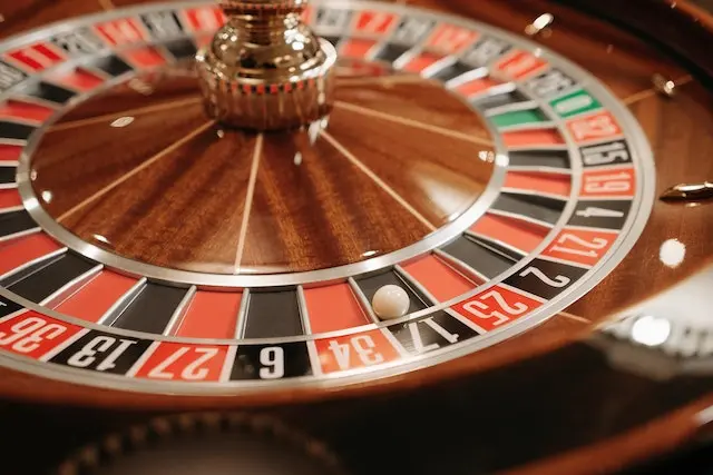 Roulette wheel with winning number 17