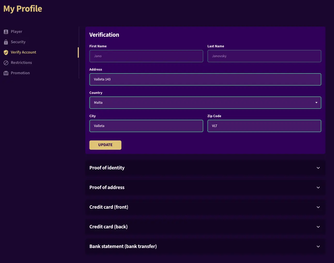 Haz Casino new account verification, so you can withdraw your funds without problems.