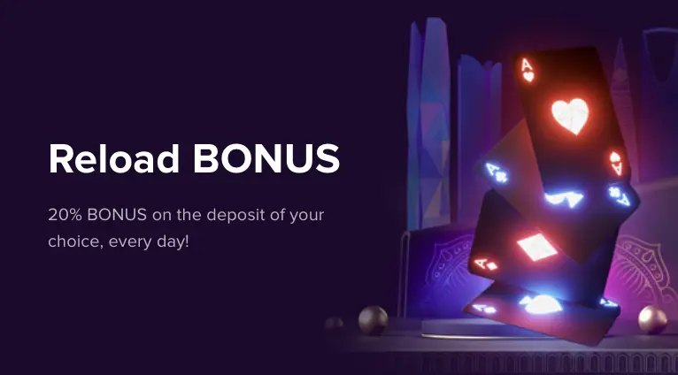 VIP Arab Club Casino Reload Bonus 20% on the deposit of your choice, every day.
