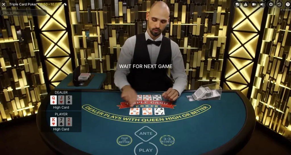 Tripple Card Poker in LIVE Casino and using the tips to win more.