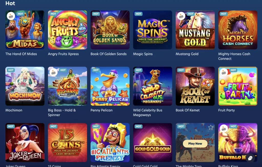 Slots lobby with best casino games on Lucky Dreams Casino.