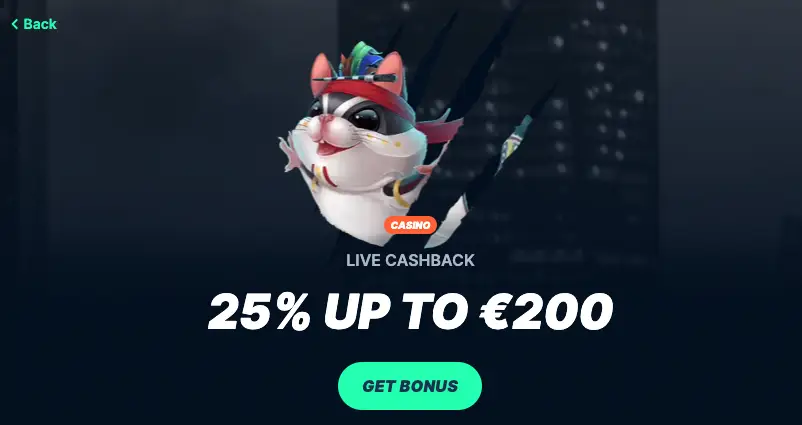 Playzilla Casino Live Cashback: 25% Up To €200