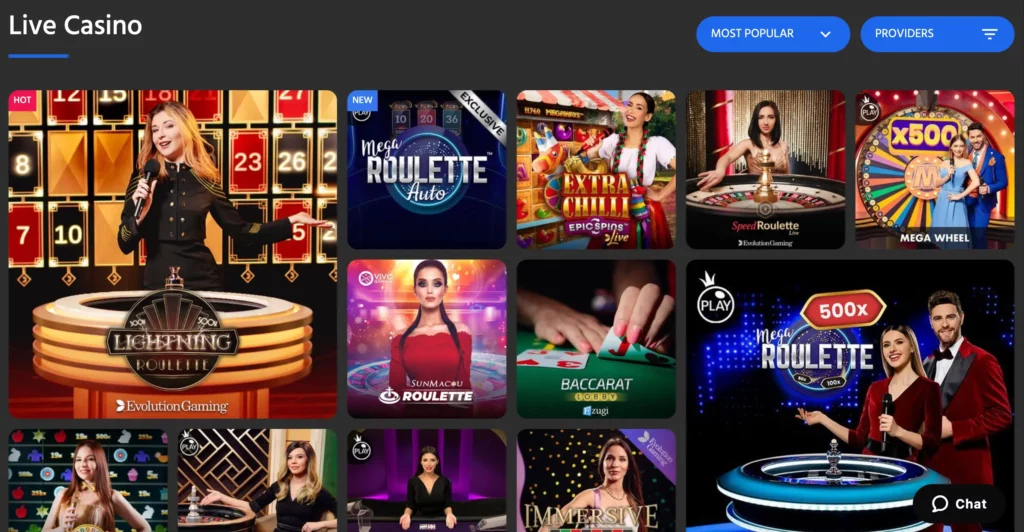 Best LIVE Casino Games on Slotimo.