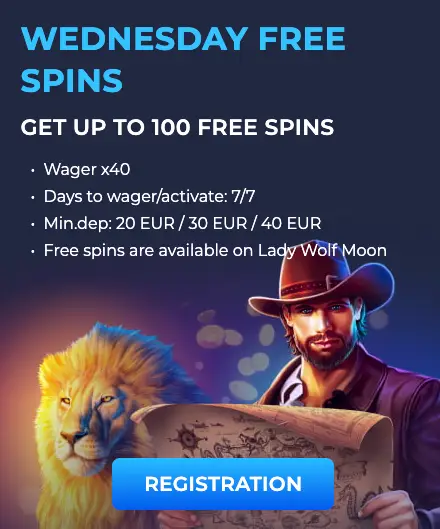 Wednesday Free Spins Bonus at Megaslot Casino.