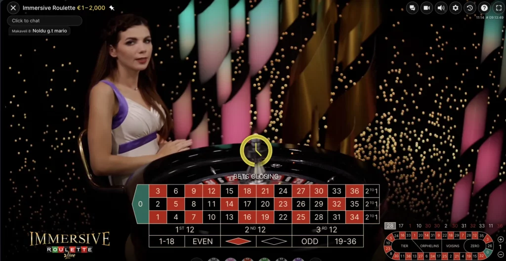 LIVE Roulette from LIVE Casino provider Evolution Gaming.