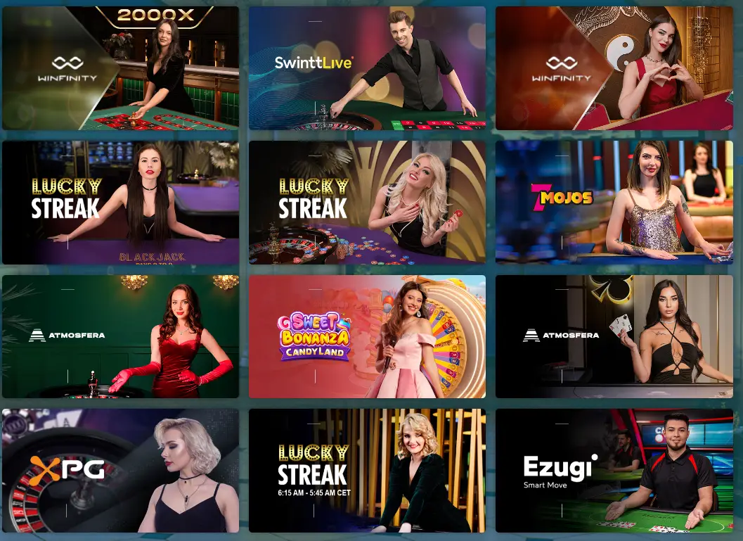 Lobby du casino en direct sur 22bet