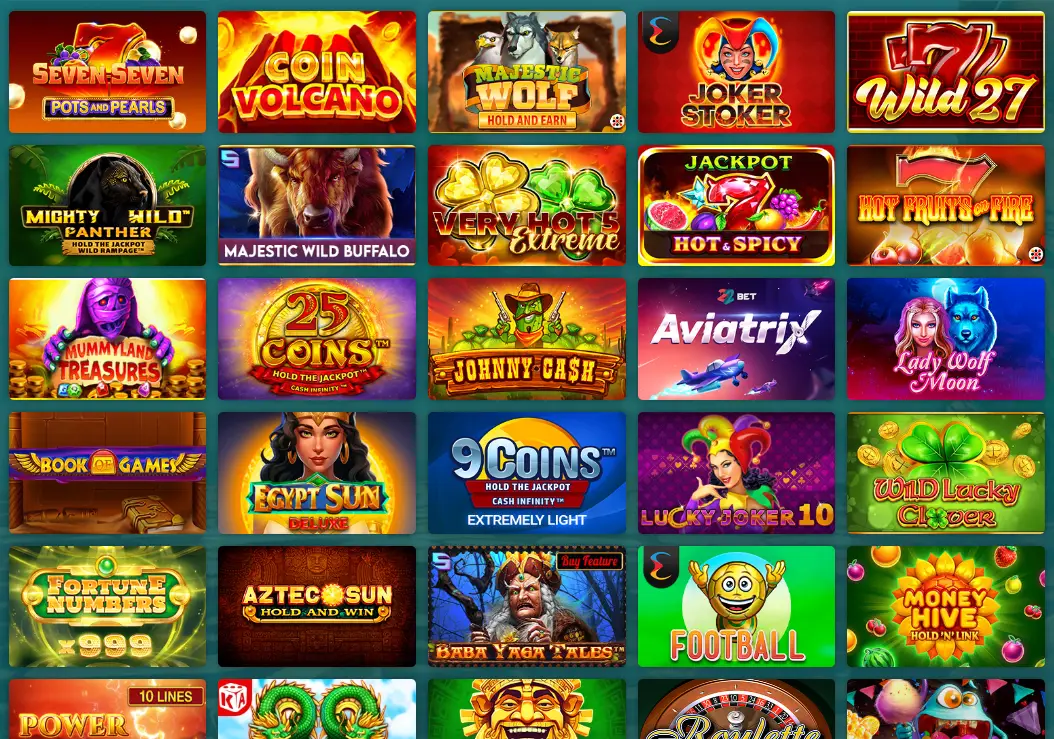 Lobby des machines à sous du casino sur 22bet