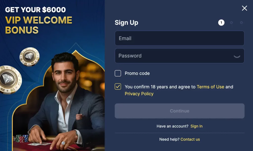 Screenshot of JawharaBet registration form showing required fields in step 1 for arab players.